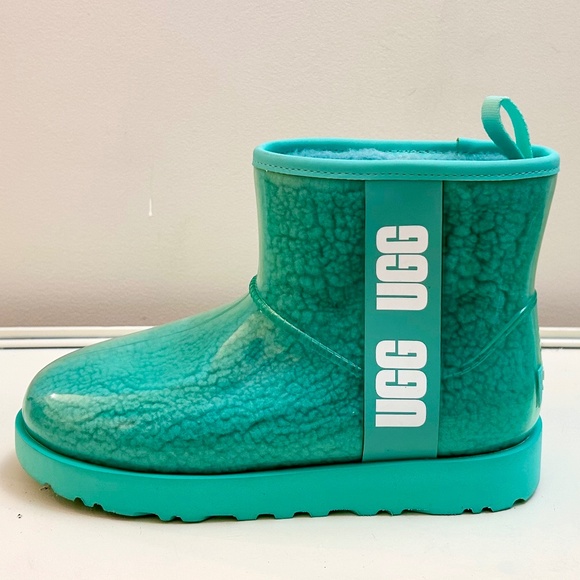 Green Waterproof Women’s Ugg Classic Clear Mini Sz 7 - Picture 5 of 10